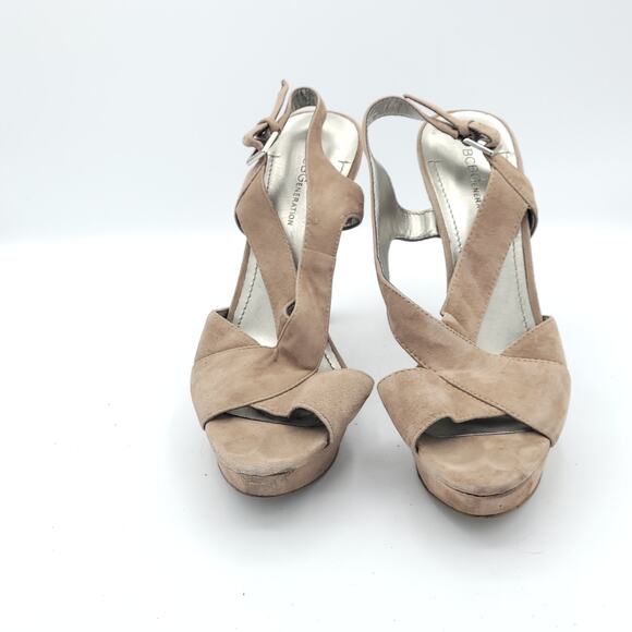 BCBG BCBGeneration PL Hasura X Taupe Sling Back High Heel women's Size 7.5 - Picture 7 of 9